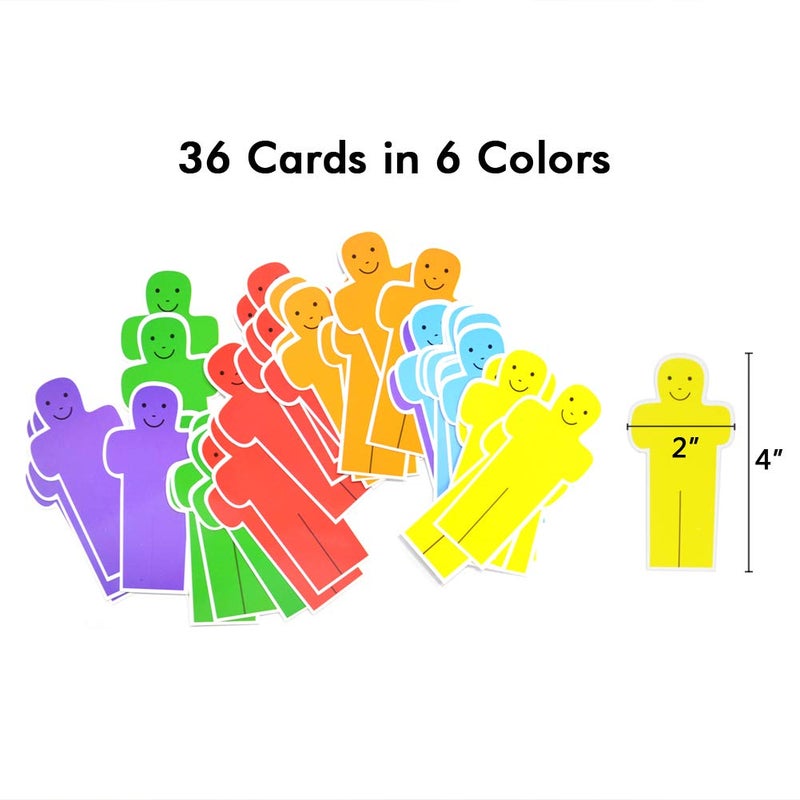 AUVCAS Classroom Attendance Chart Helping Hands Pocket Chart for Preschool Sunday School Kindergarten Daycare,36 People Cards Included - Image 4